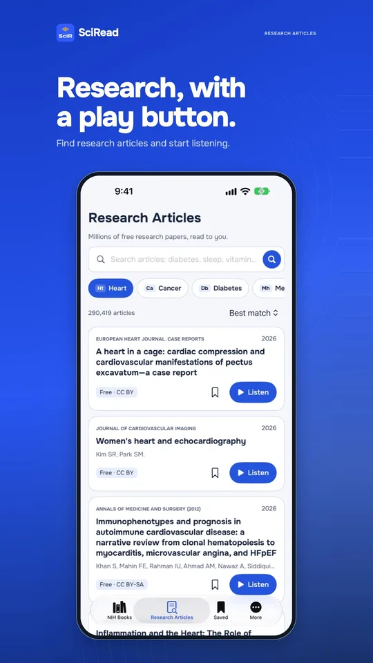 SciRead library screen