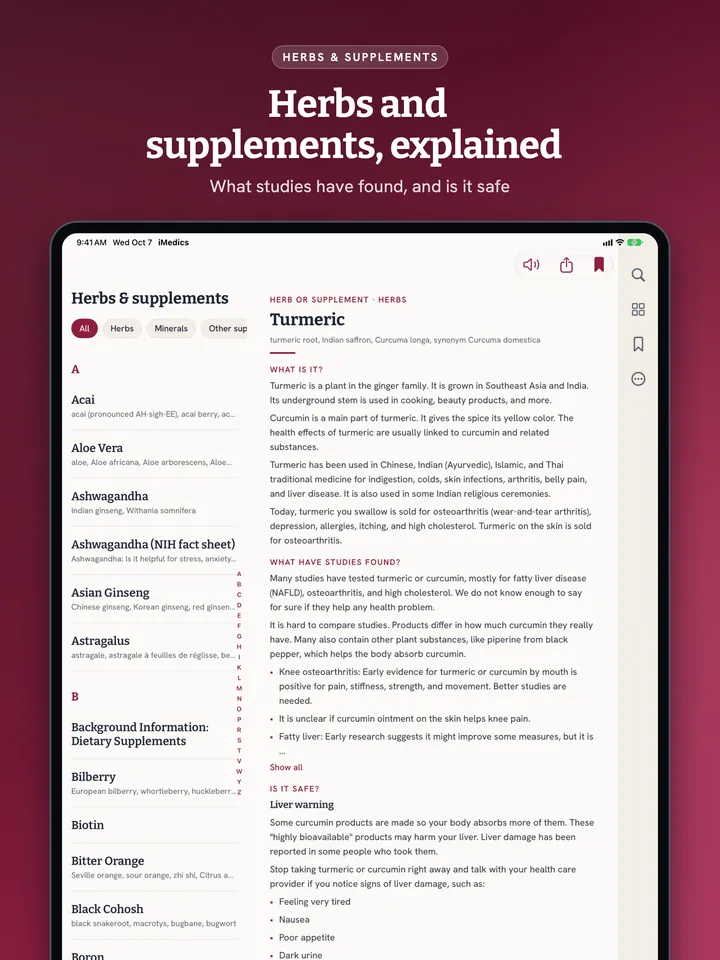 Medics on iPad, screenshot 2
