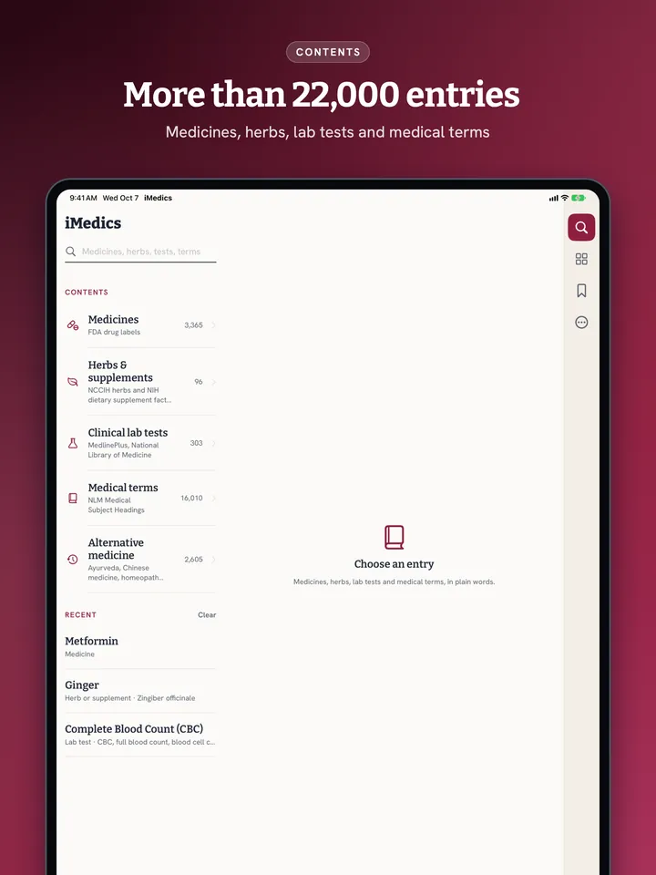 Medics on iPad, screenshot 3