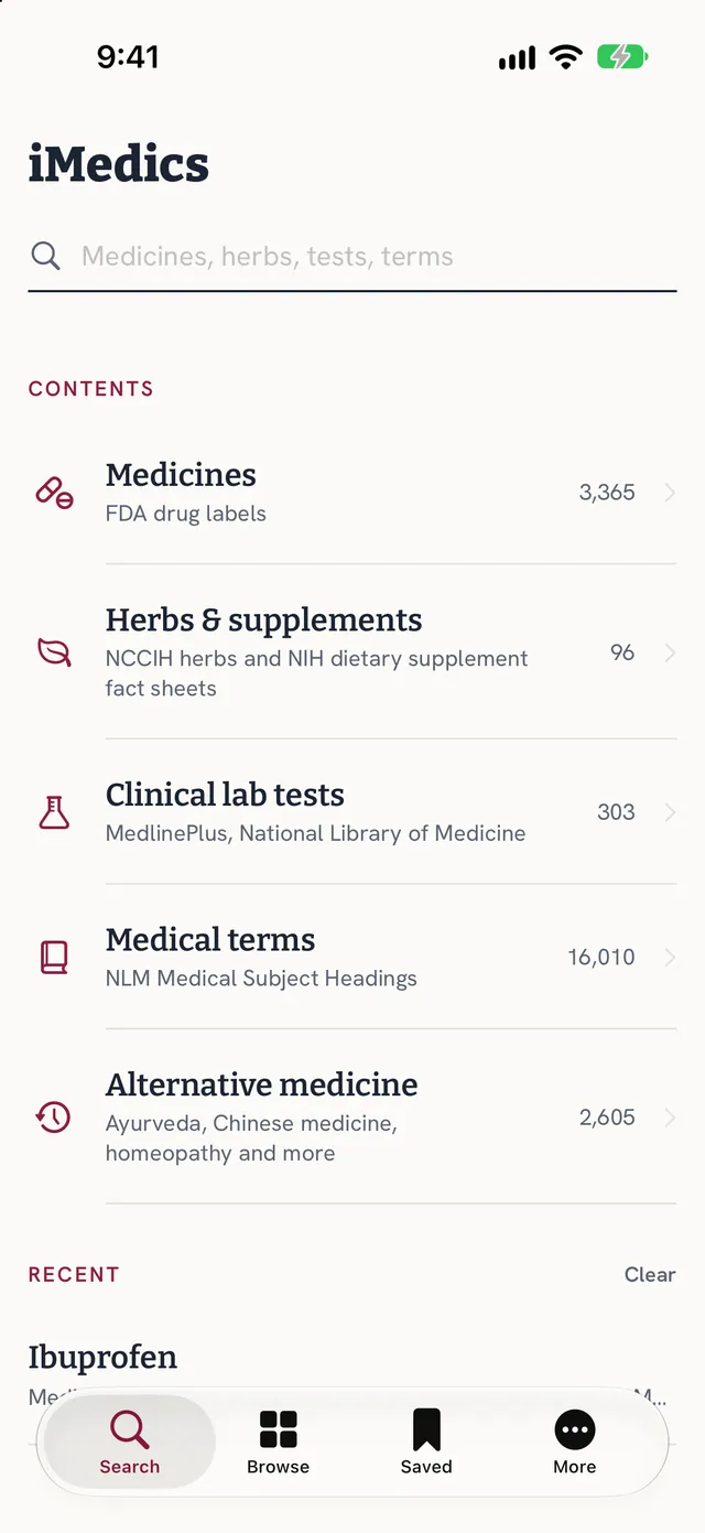 iMedics on iPhone