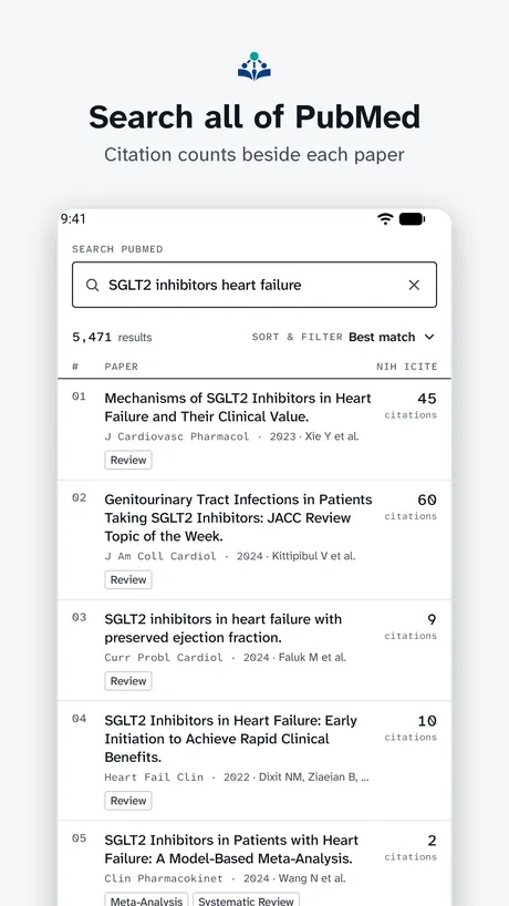 PubMed Connect on Android, screenshot 3