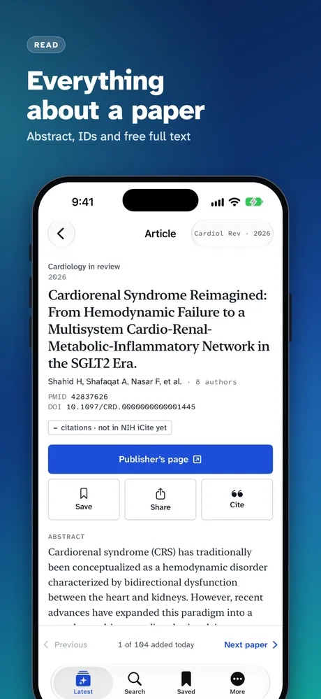 PubMed Connect on iPhone, screenshot 4