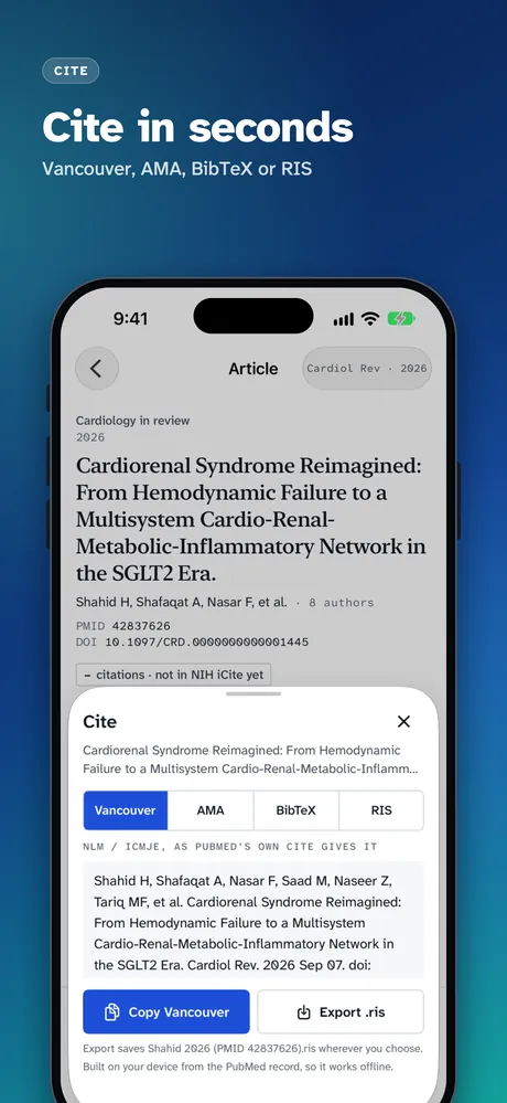 PubMed Connect on iPhone, screenshot 5