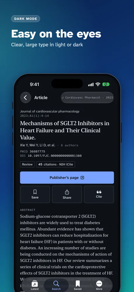 PubMed Connect on iPhone, screenshot 6