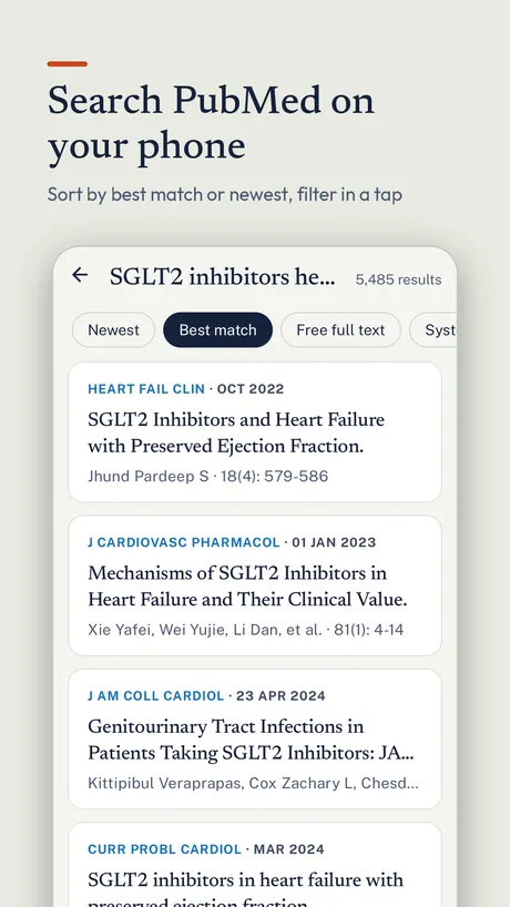 PubMed Hub on Android, screenshot 1