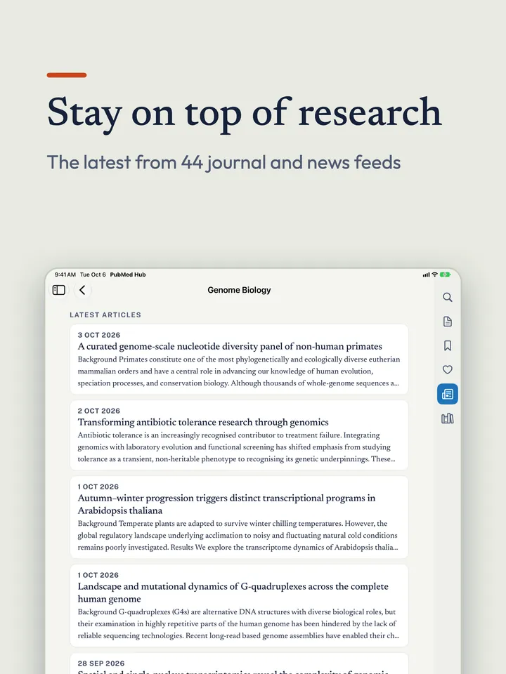 PubMed Hub on iPad, screenshot 7