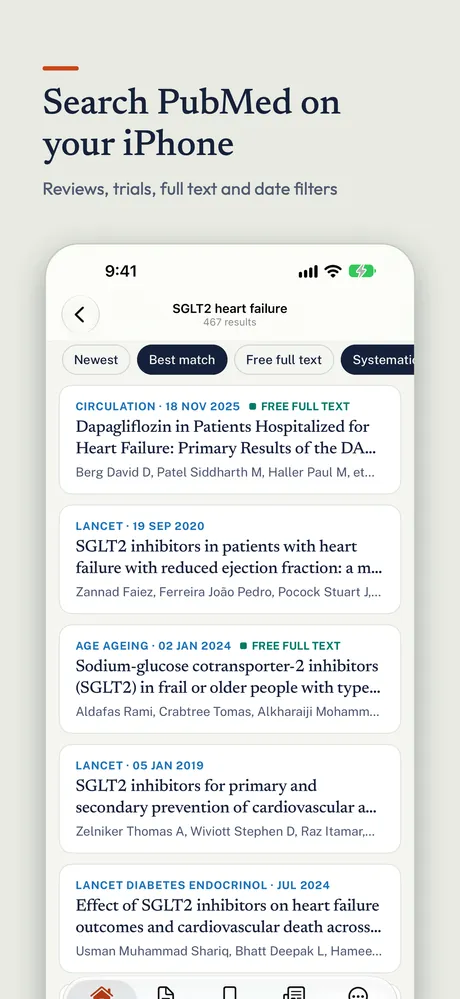 PubMed Hub on iPhone, screenshot 1