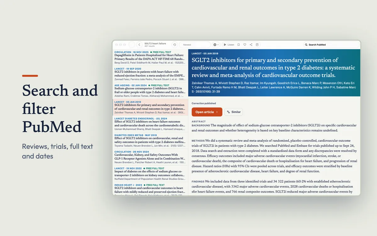 PubMed Hub on Mac, screenshot 1