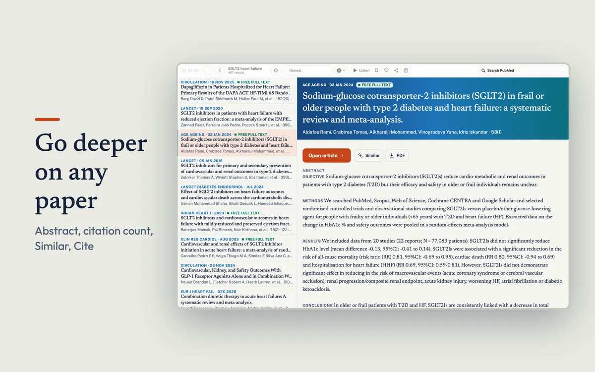 PubMed Hub on Mac, screenshot 2