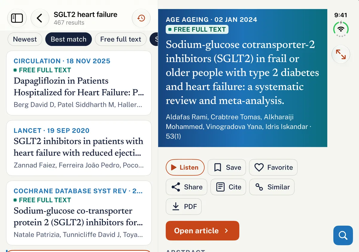 PubMed Hub on iPhone Duo