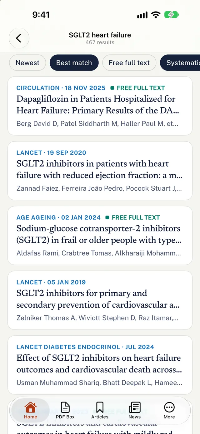 PubMed Hub on iPhone