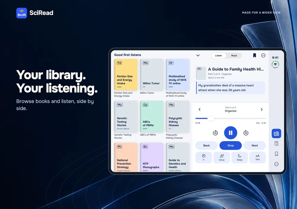 SciRead opened on iPhone Duo, App Store screenshot
